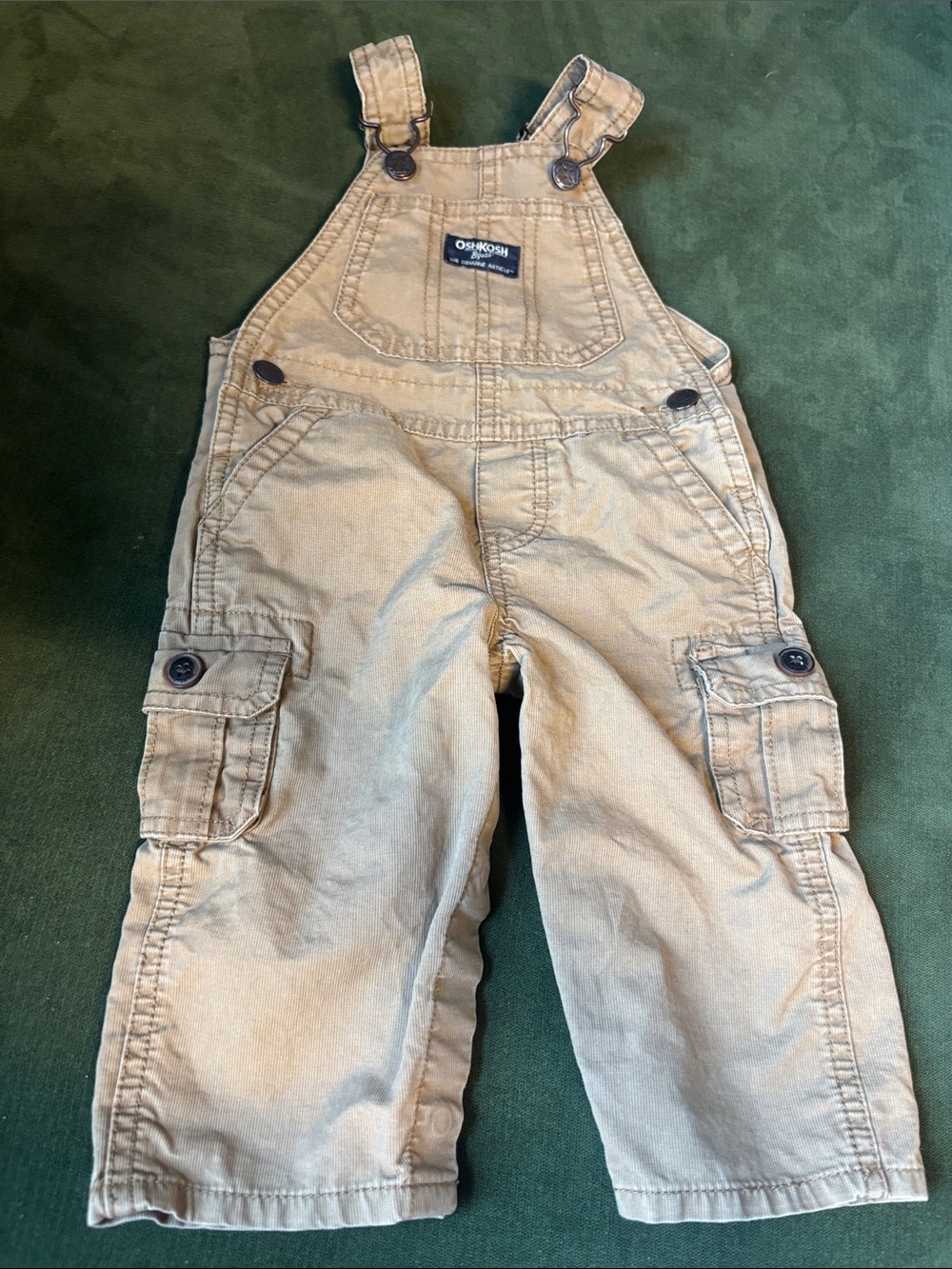 OshKosh B'gosh Tan Cargo Overalls with Pockets